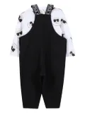 Karl Lagerfeld Kids Ikon-print dungarees set - Black