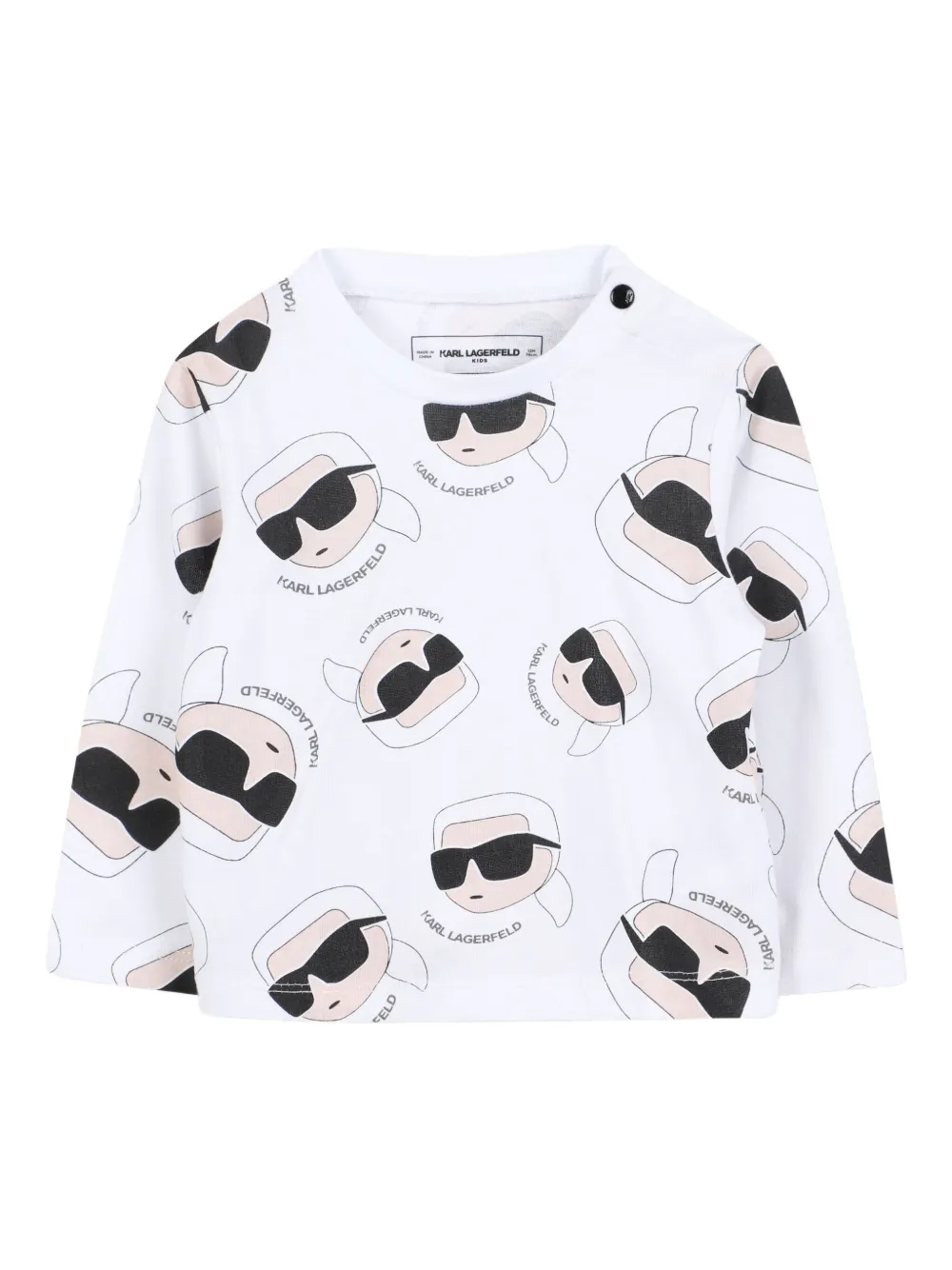Karl Lagerfeld Kids Tuinbroek met Ikon-print Zwart