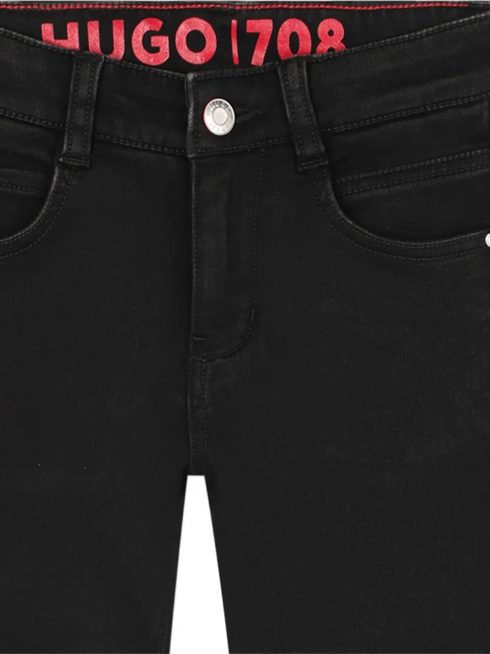 HUGO KIDS Jeans met logopatch Zwart