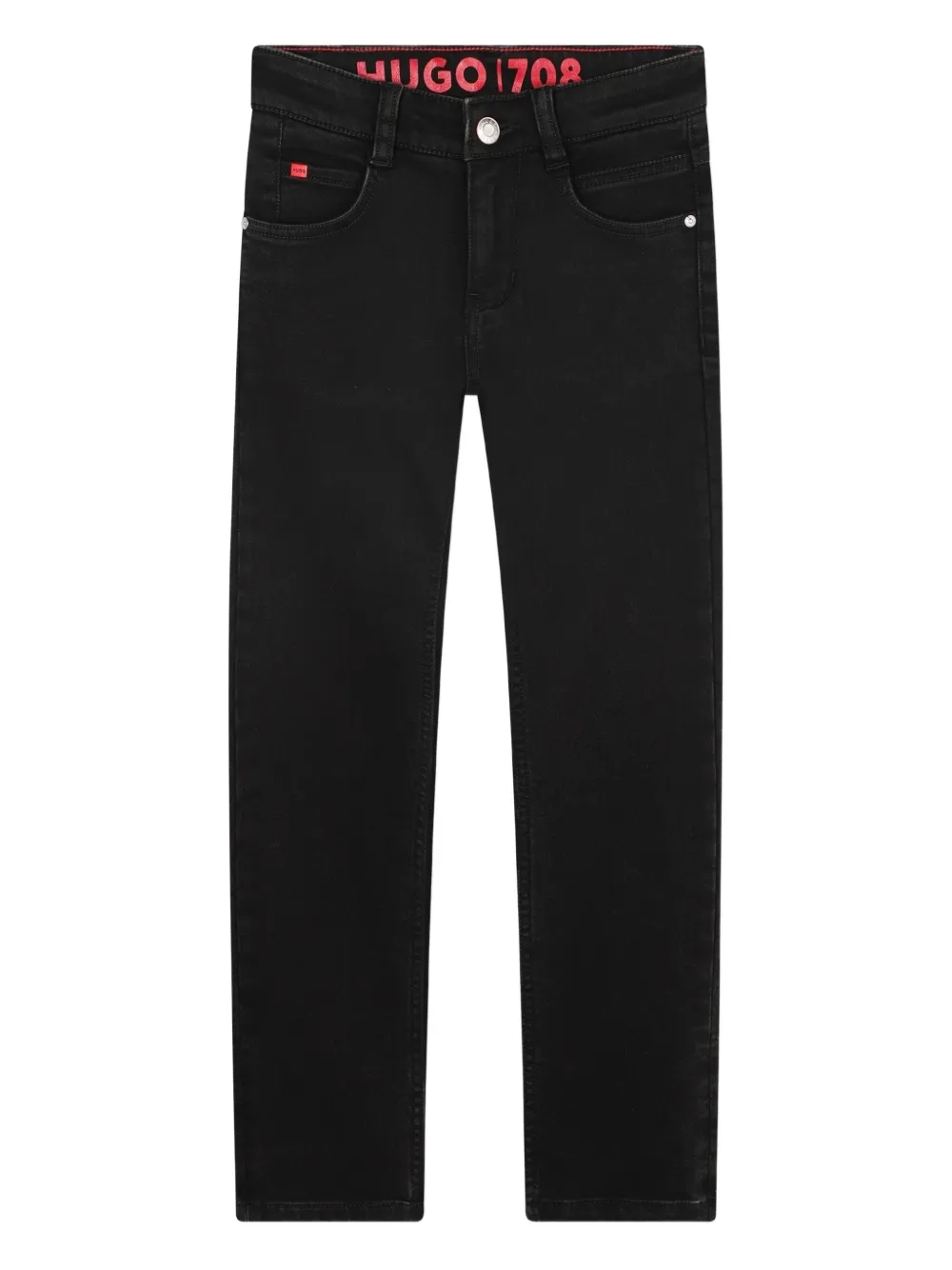 HUGO KIDS Jeans met logopatch Zwart