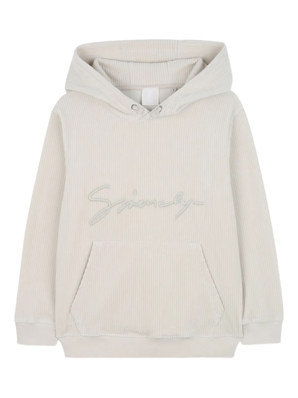 Givenchy Kids Ribfluwelen hoodie Beige