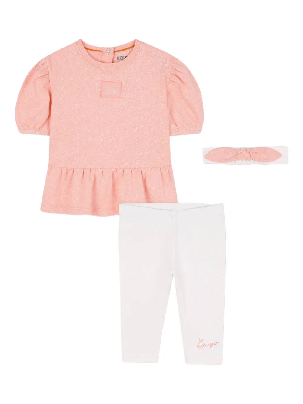 Kenzo Kids Legging en top met pofmouwen Oranje