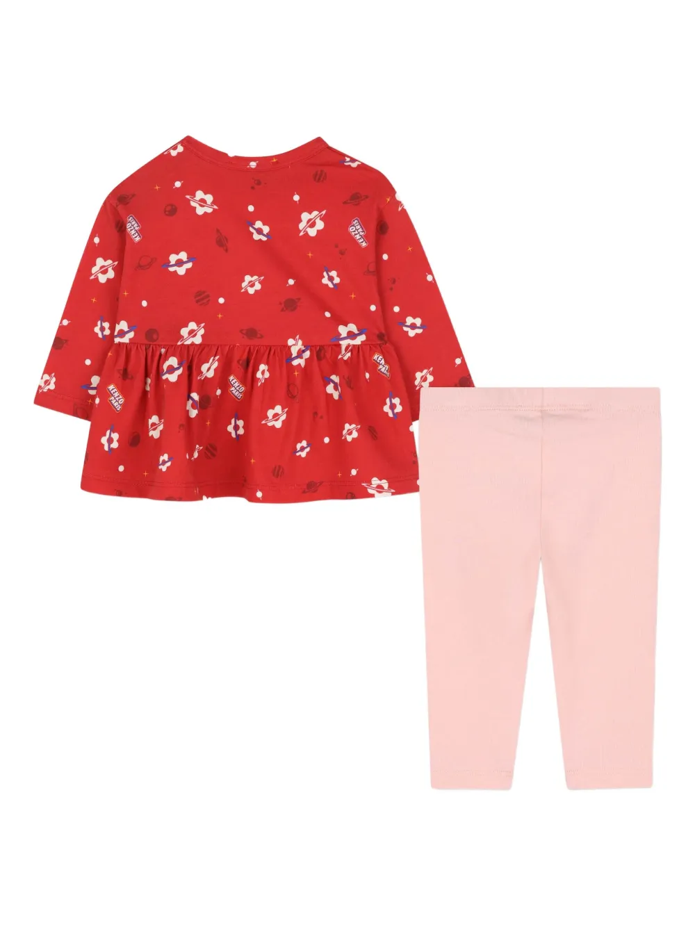 Kenzo Kids Top en legging met bloemenprint Rood