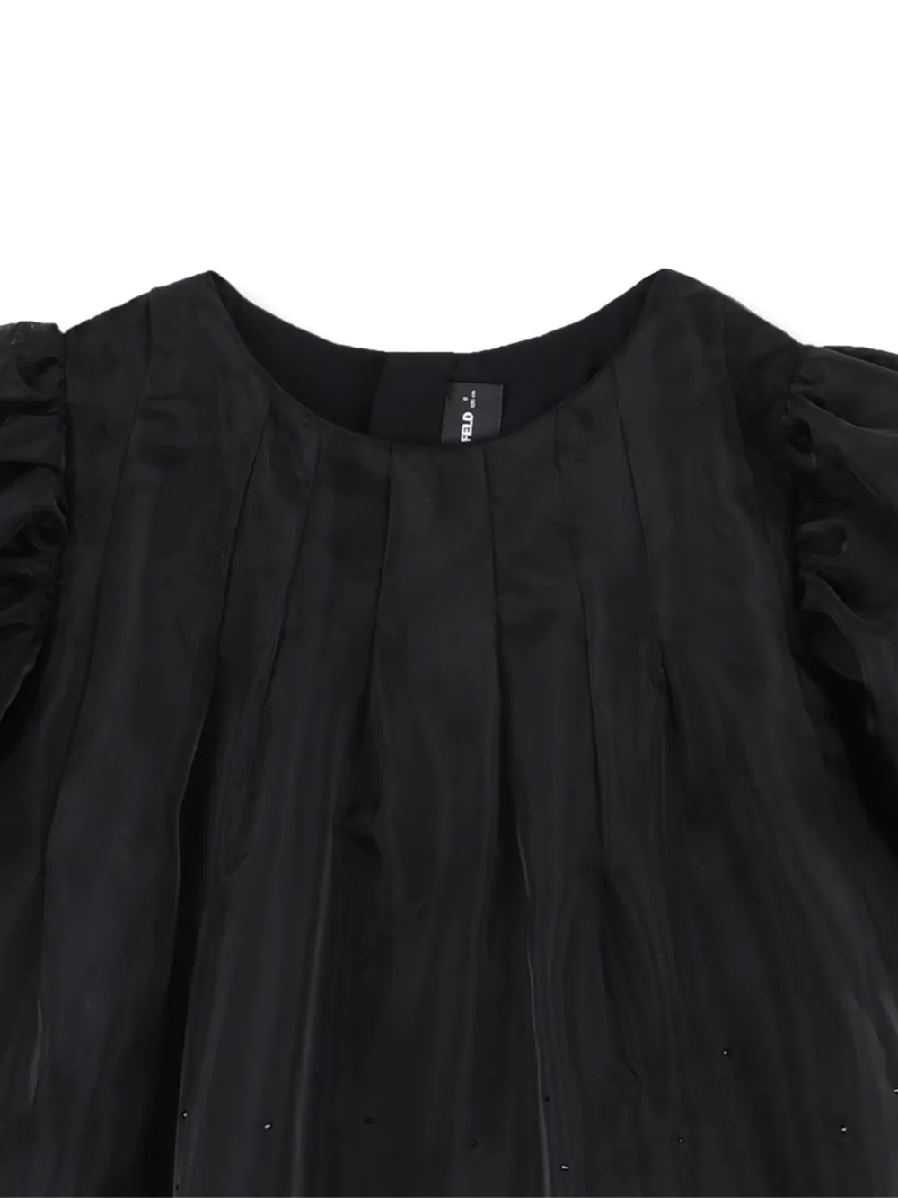 Karl Lagerfeld Kids Verfraaide jurk met pofmouwen Zwart