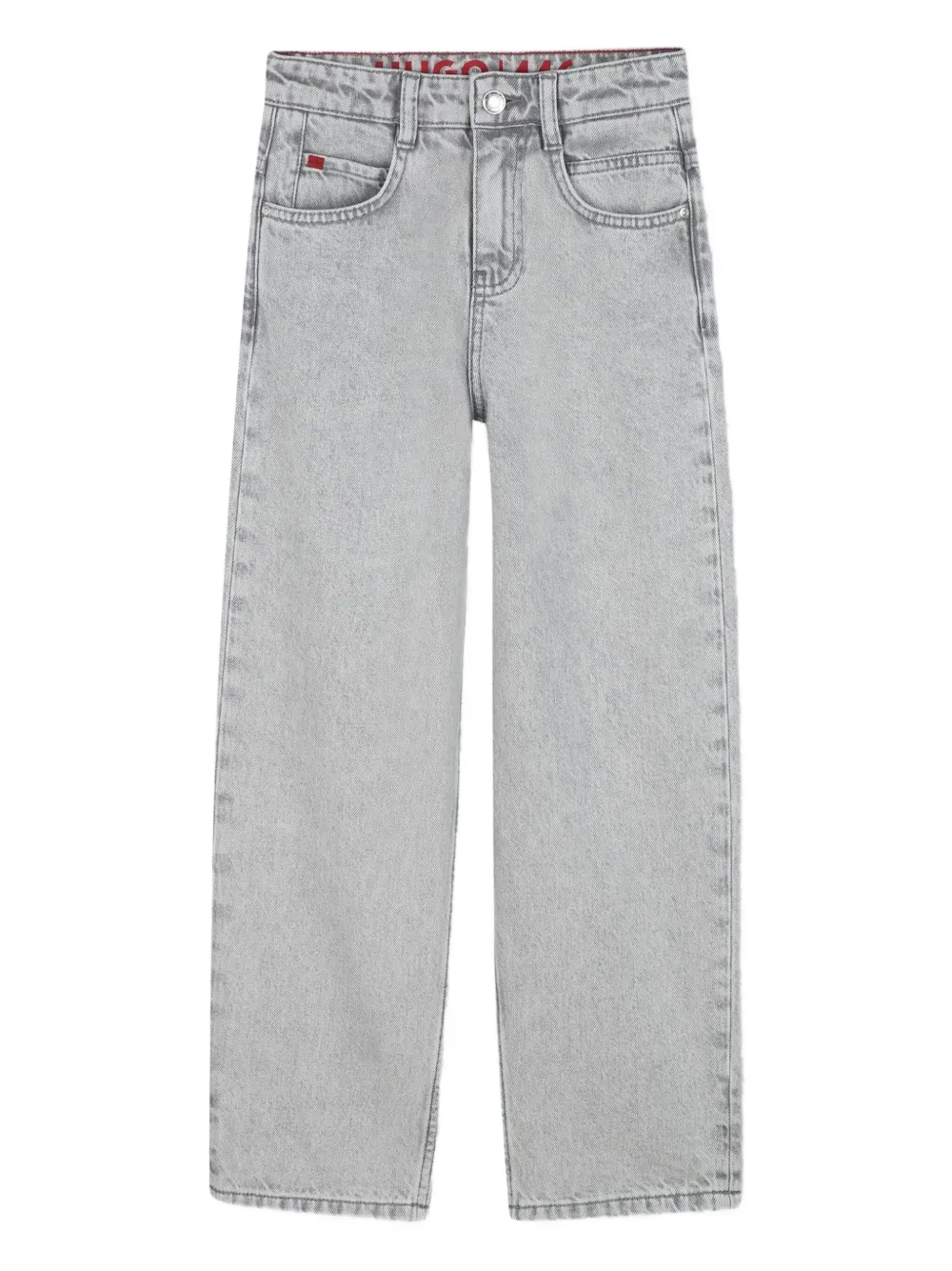 HUGO KIDS Straight jeans met lichte wassing Grijs