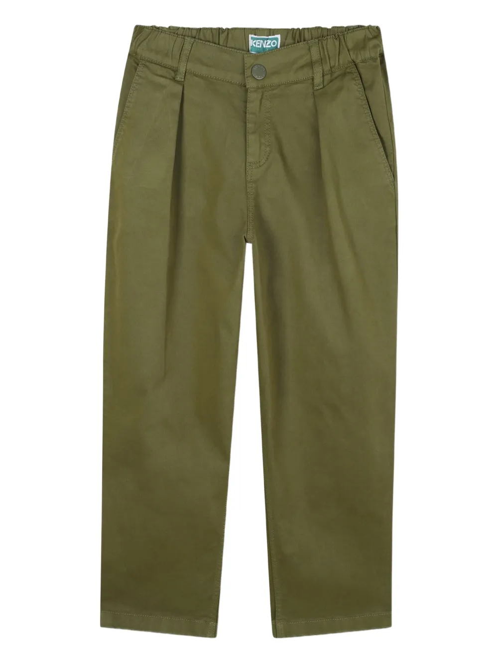 Kenzo Kids' Elasticated-waist Trousers In Green