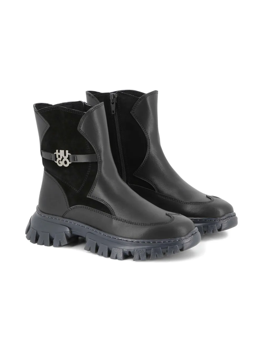 HUGO KIDS logo-plaque ankle boots | Black | Image 1