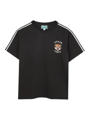 新作KENZO タイガーロゴ ブラック Tシャツ　キッズ　130 Kenzo Kids タイガーグラフィック Tシャツ | ブルー | FARFETCH JP