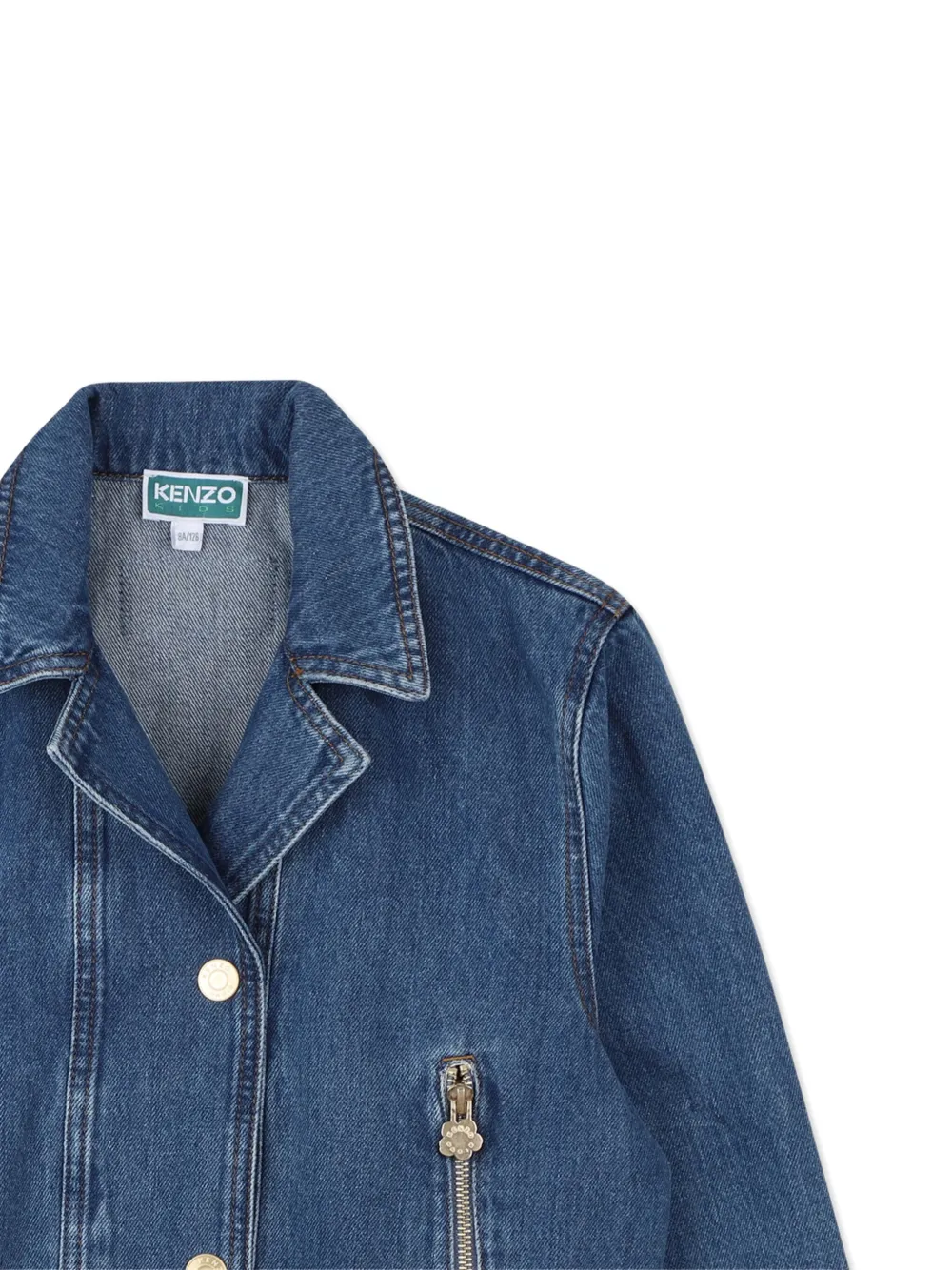 Kenzo Kids Cropped spijkerjack Blauw