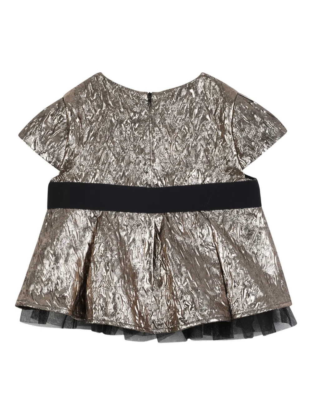 Karl Lagerfeld Kids Metallic geplooide top Goud