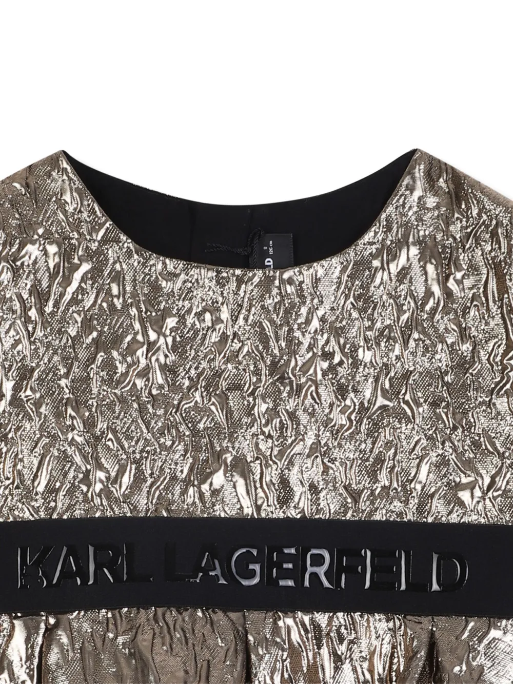 Karl Lagerfeld Kids Metallic geplooide top Goud