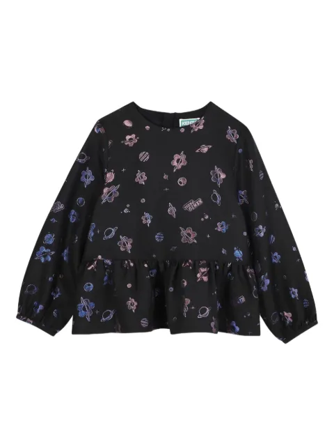 Kenzo Kids patterned-jacquard blouse
