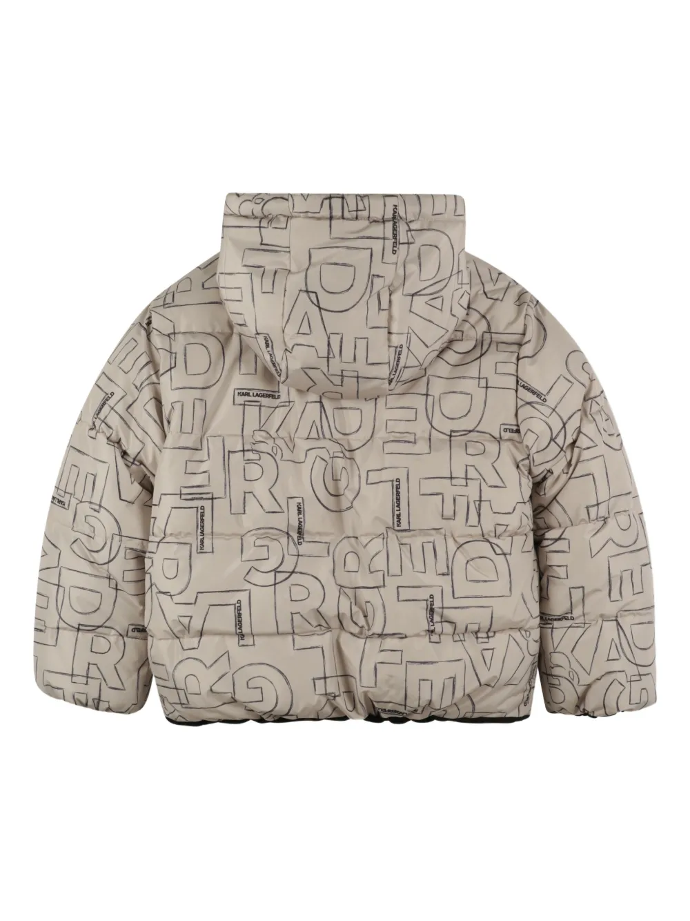 Karl Lagerfeld Kids Gewatteerd donsjack met logo Beige