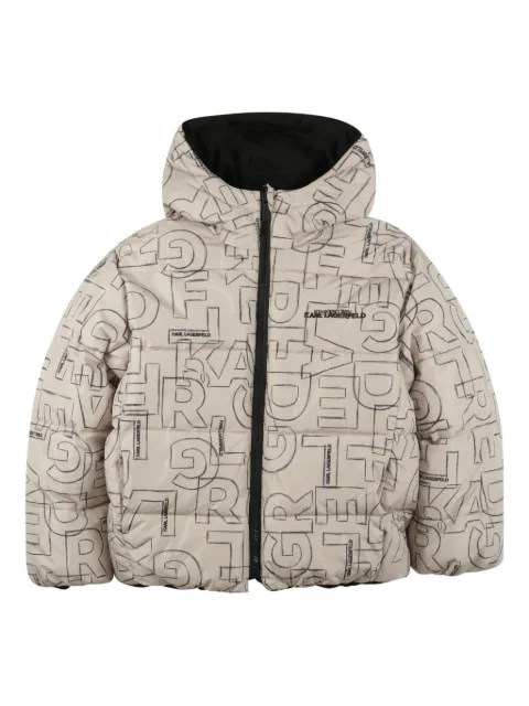 Karl Lagerfeld Kids chamarra capitonada con logo