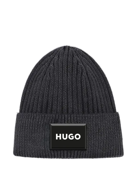 HUGO KIDS logo-patch beanie