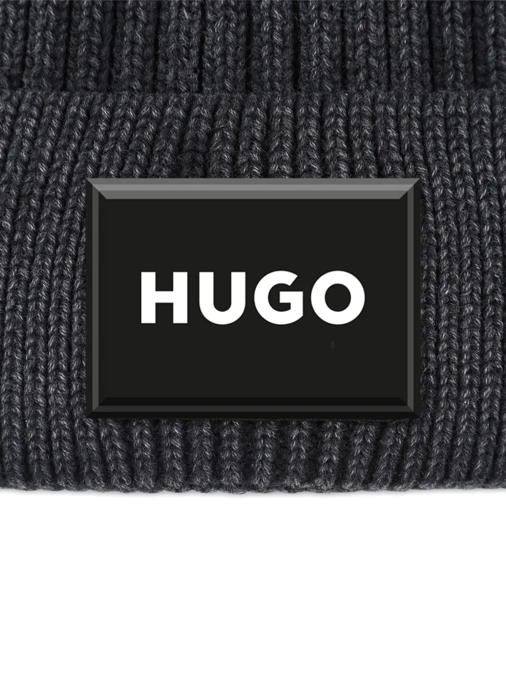 Hugo Boss Logo-patch Beanie In Black