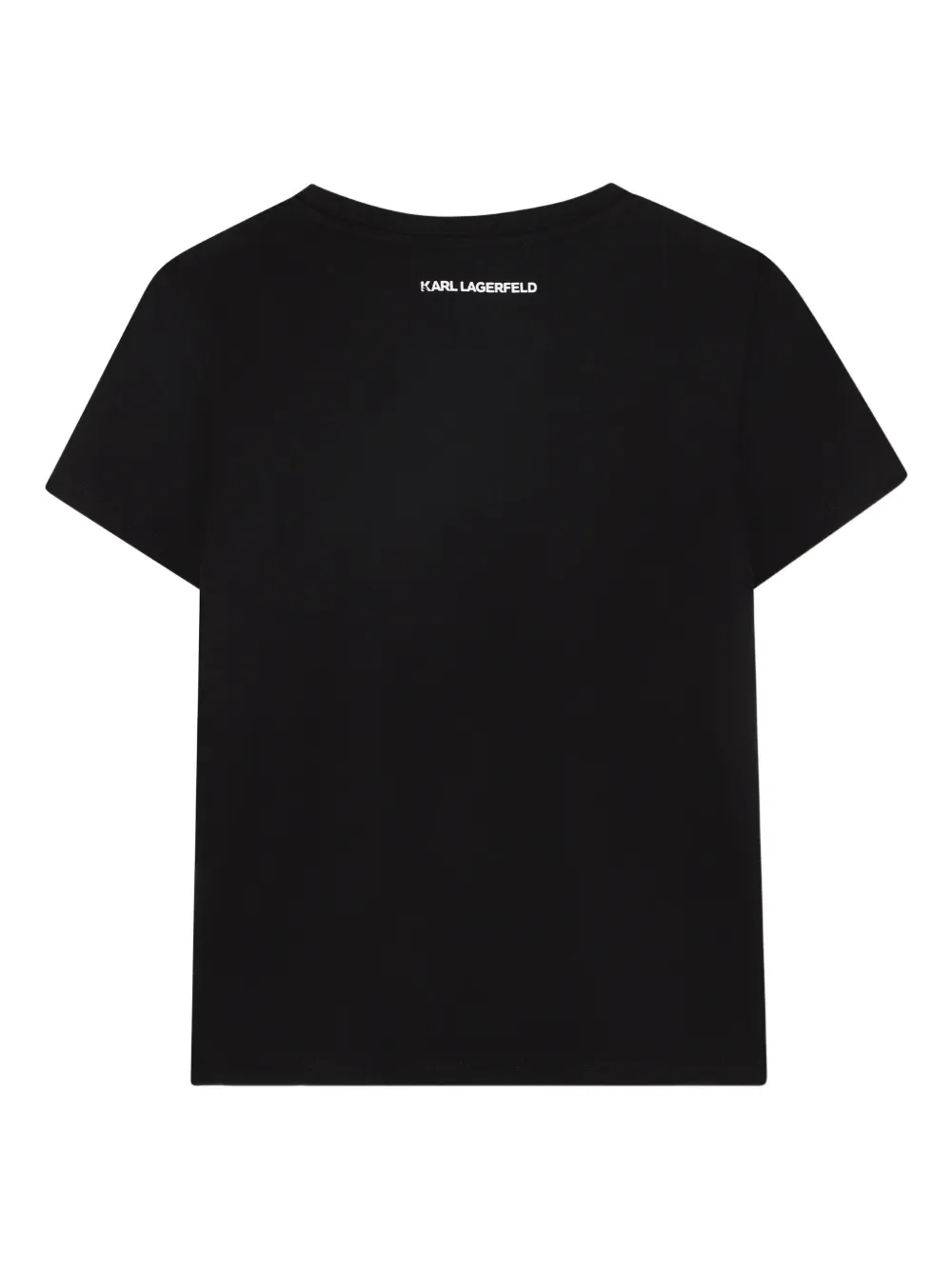 Karl Lagerfeld Kids T-shirt met logo studs Zwart