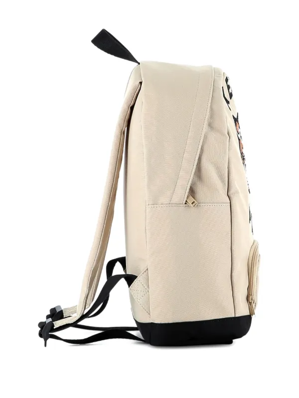 Kenzo Kids tiger-embroidered Backpack | Neutrals | FARFETCH
