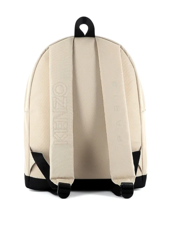 Kenzo Kids tiger-embroidered Backpack | Neutrals | FARFETCH