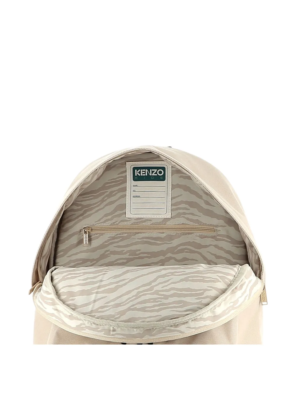 Kenzo Kids Rugzak met geborduurde tijger Beige