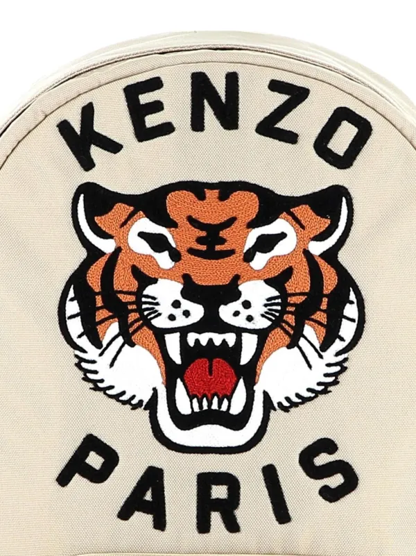 Kenzo Kids tiger-embroidered Backpack | Neutrals | FARFETCH