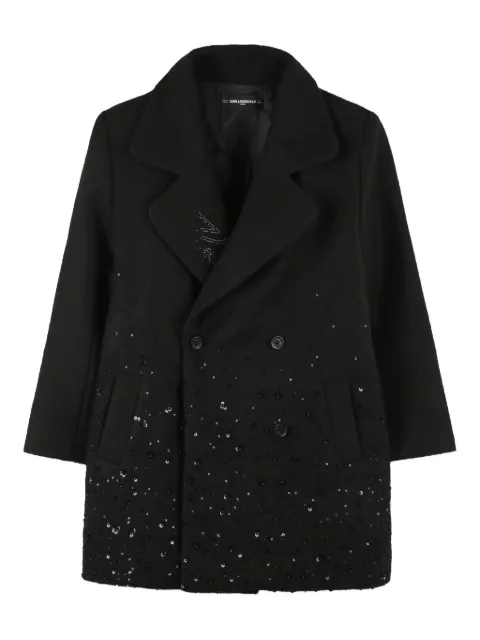 Karl Lagerfeld Kids 亮片缀饰双排扣外套