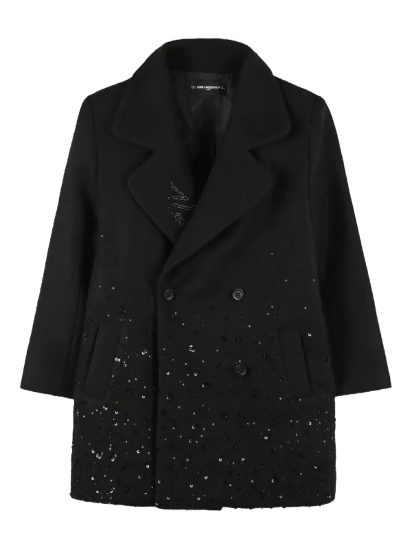 Karl Lagerfeld Kids sequin-embellished double-breasted coat