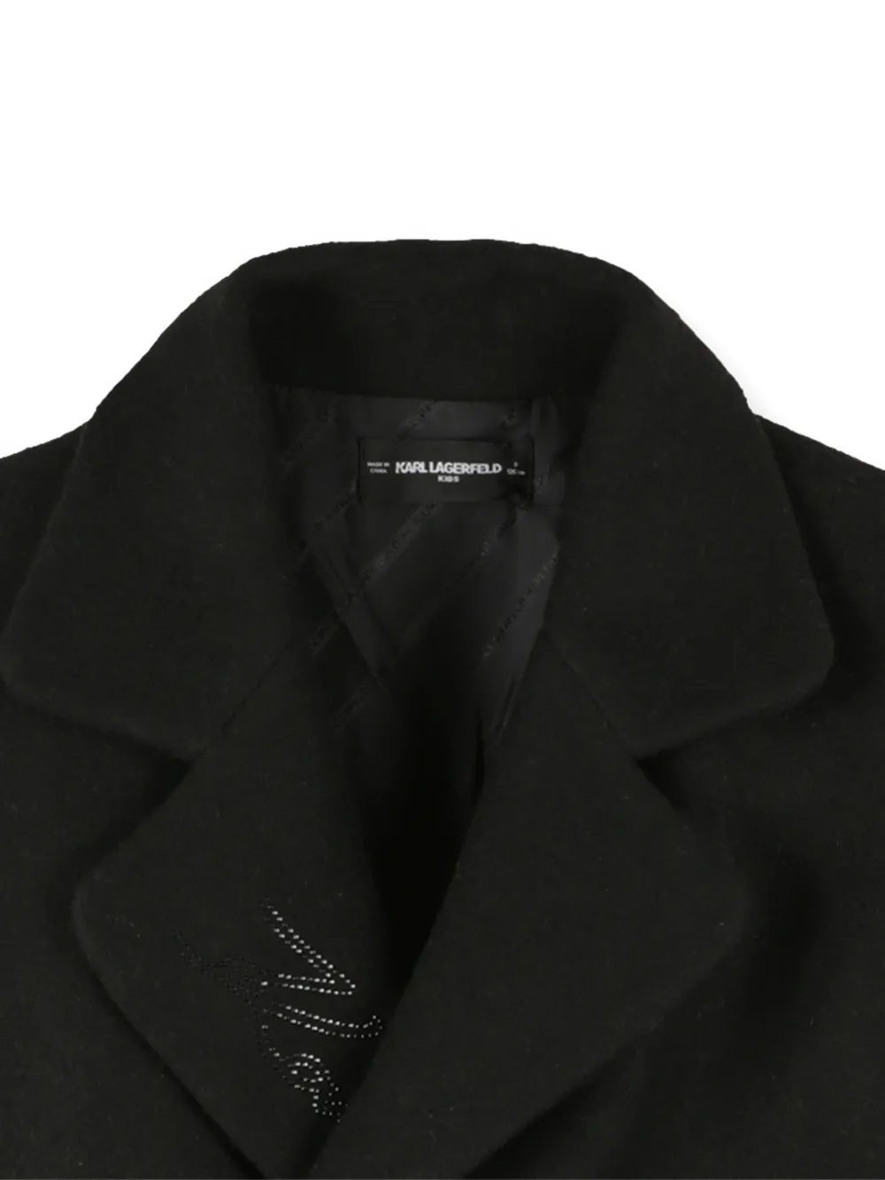 Karl Lagerfeld Kids Jas met dubbele rij knopen en pailletten Zwart