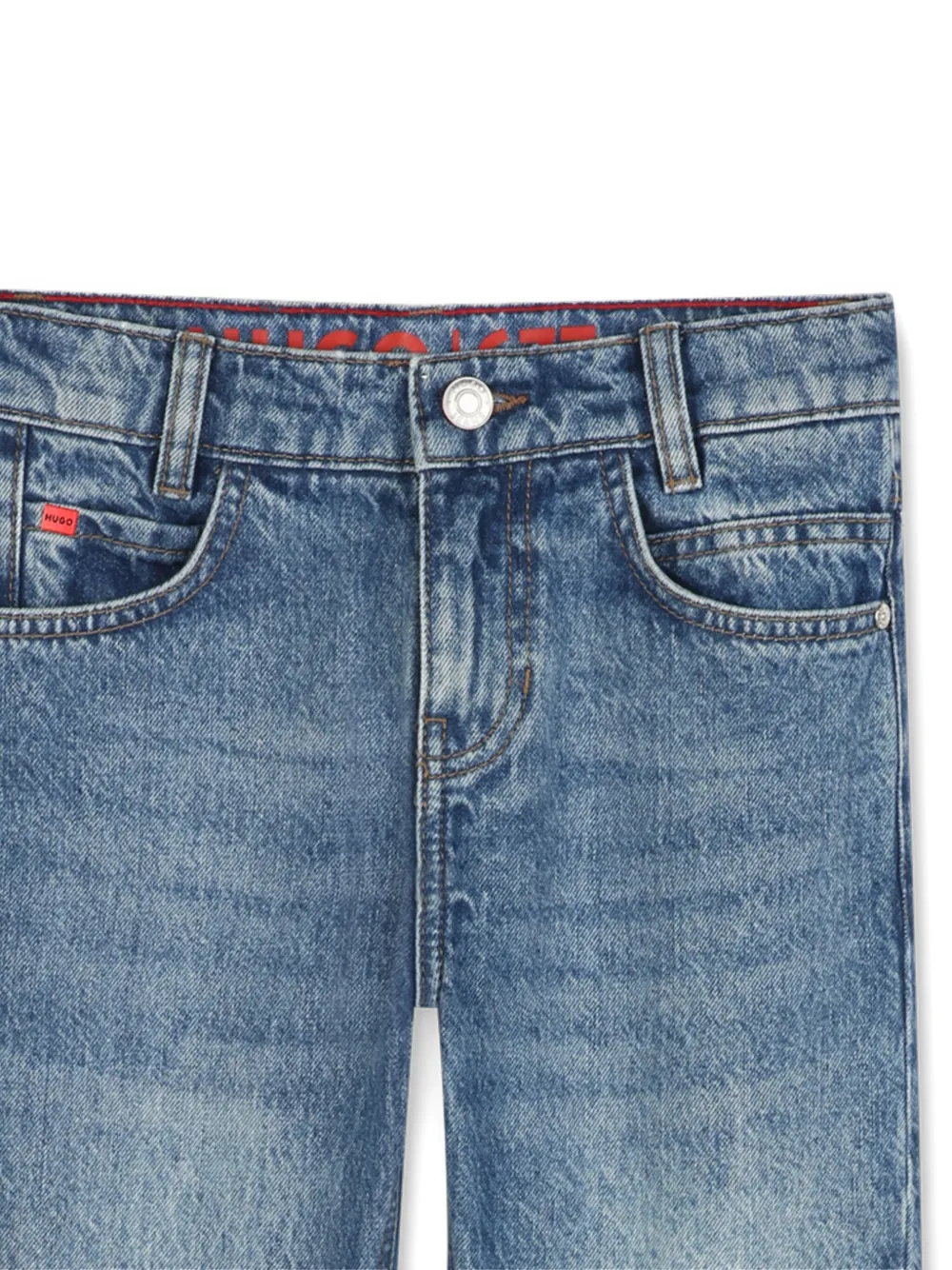 HUGO KIDS Jeans met vervaagd effect Blauw