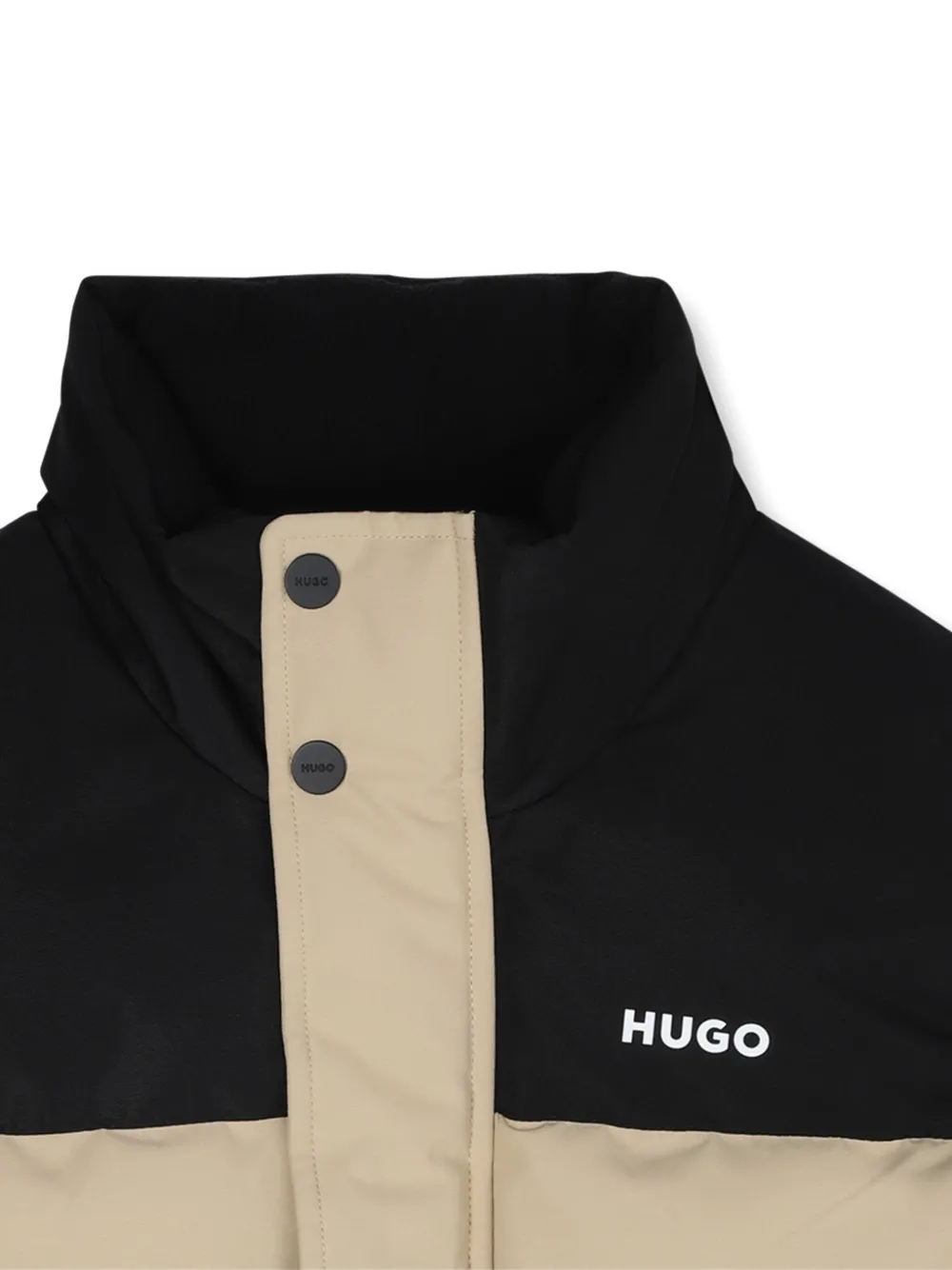 HUGO KIDS Gewatteerde bodywarmer met colourblocking Beige