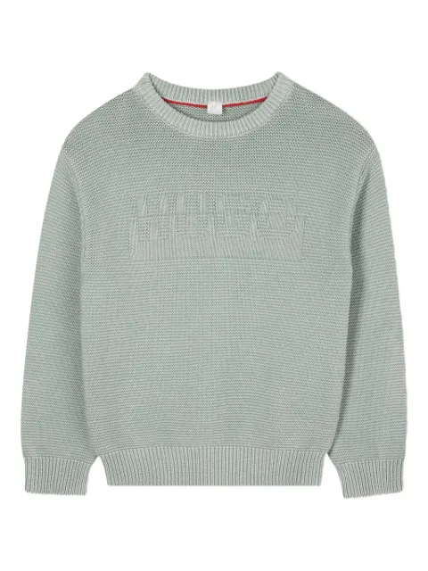 HUGO KIDS textured logo knit sweater