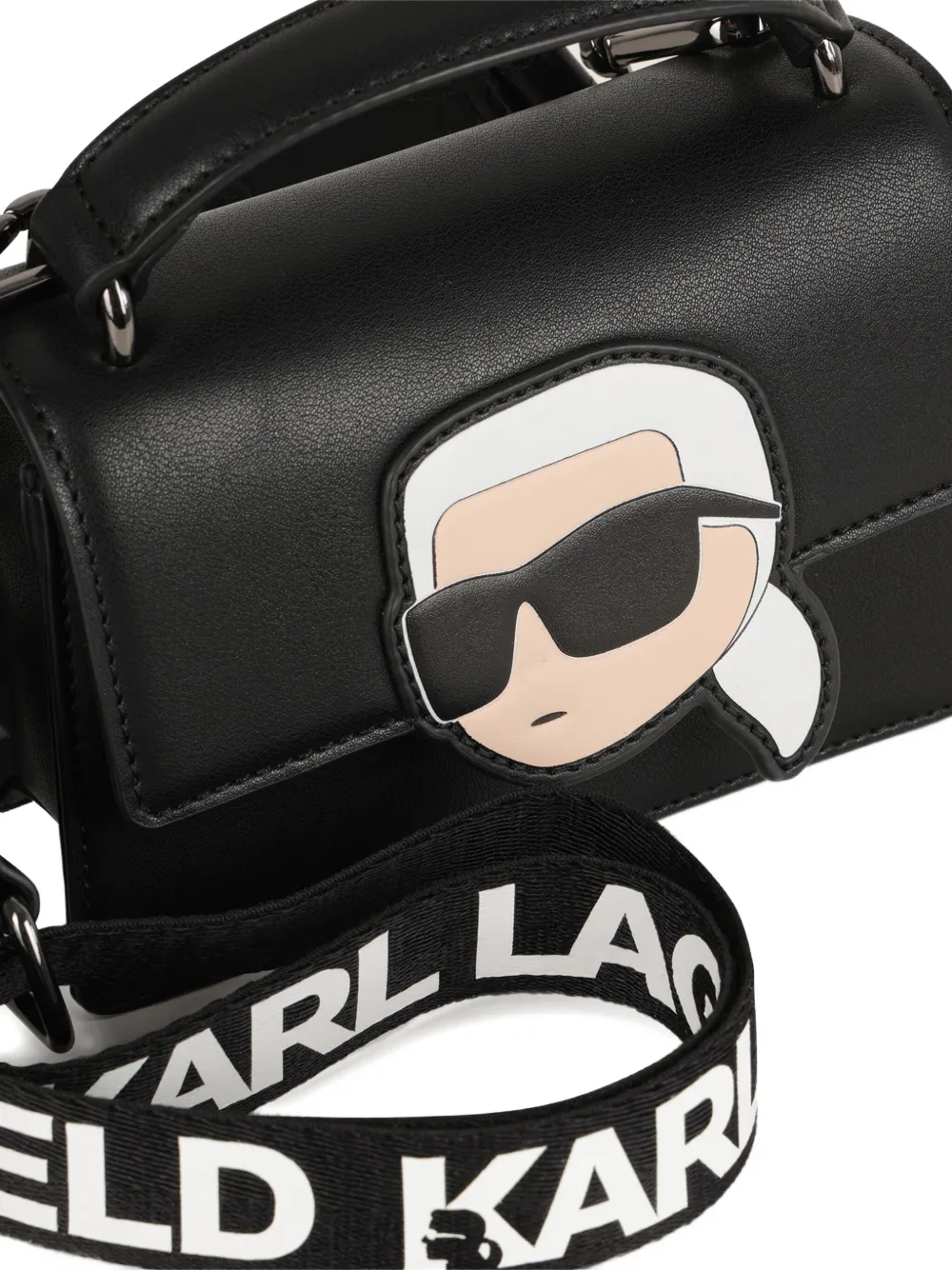 Karl Lagerfeld Kids Ikon leren shopper Zwart