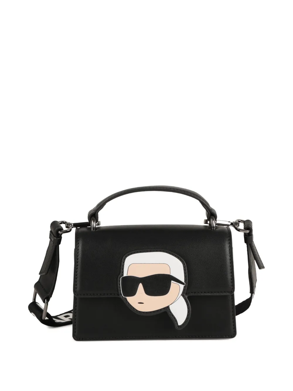 Karl Lagerfeld Kids Ikon leren shopper Zwart