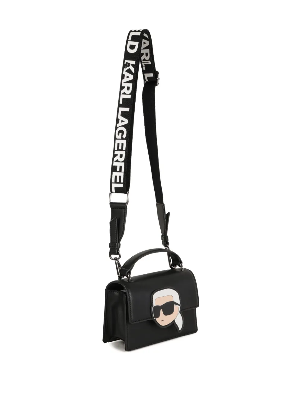 Karl Lagerfeld Kids Ikon leren shopper Zwart