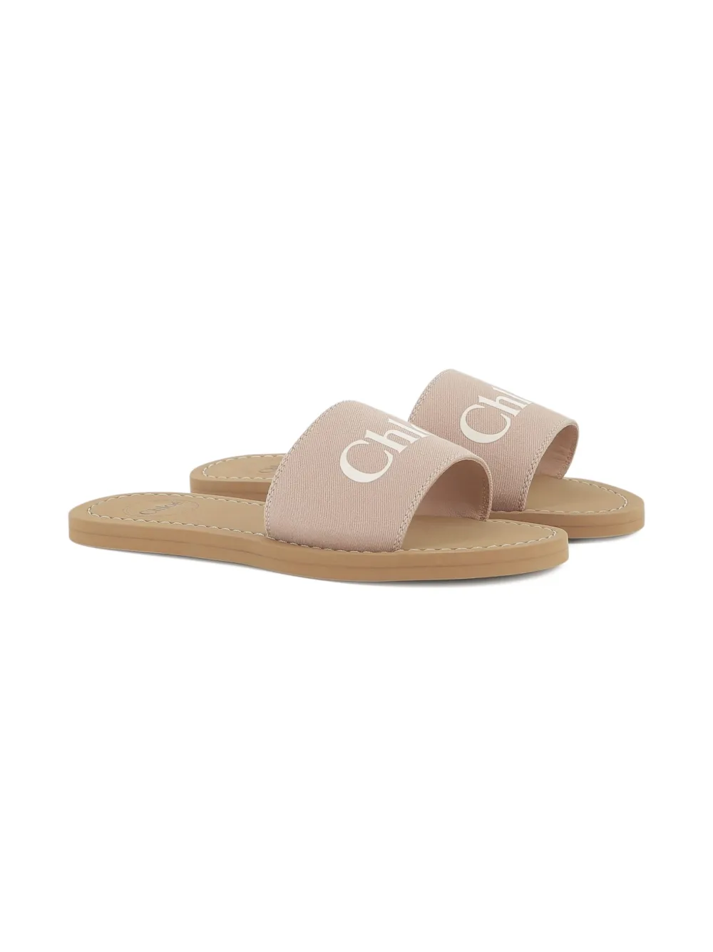 Chloé Kids logo-print sandals Pink