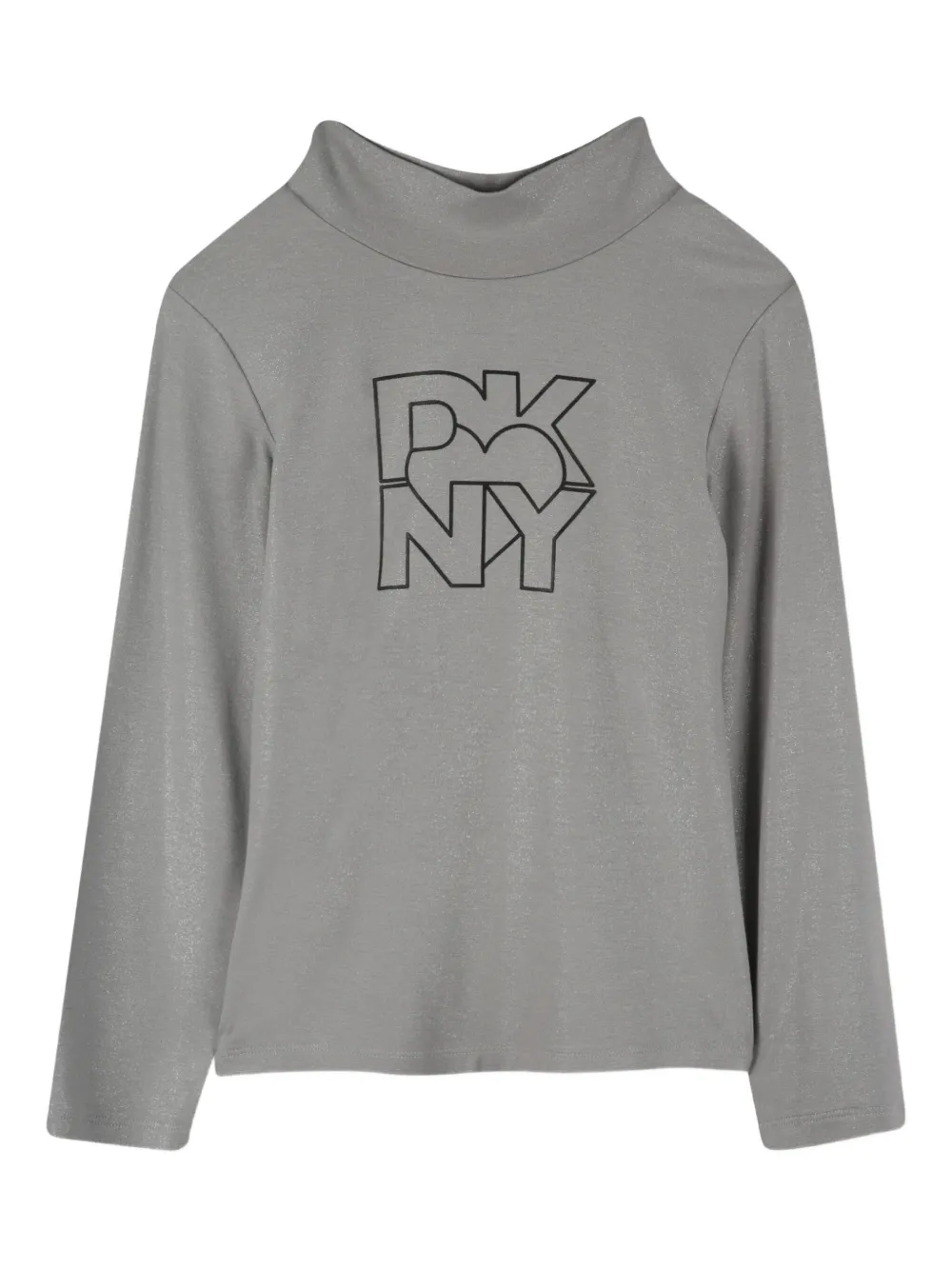 Dkny Kids Top met logoprint en hoge hals Grijs
