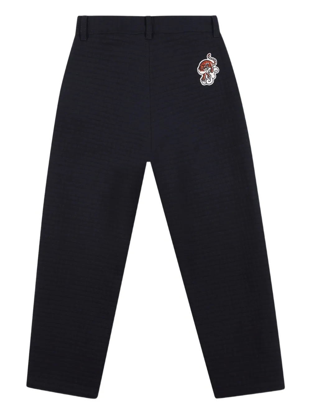Kenzo Kids Seersucker high-waist broek Blauw