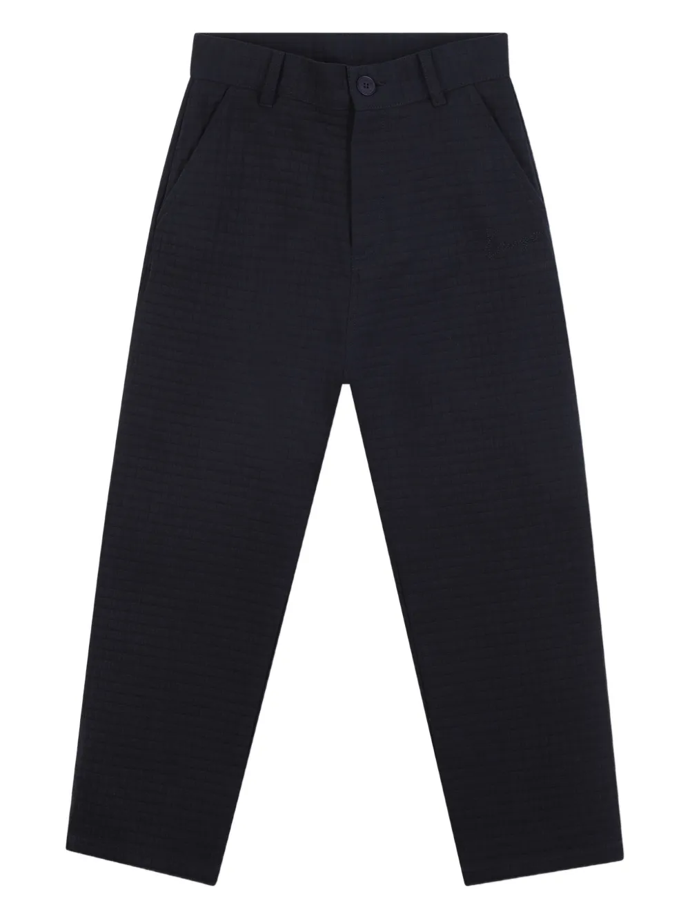 Kenzo Kids Seersucker high-waist broek Blauw