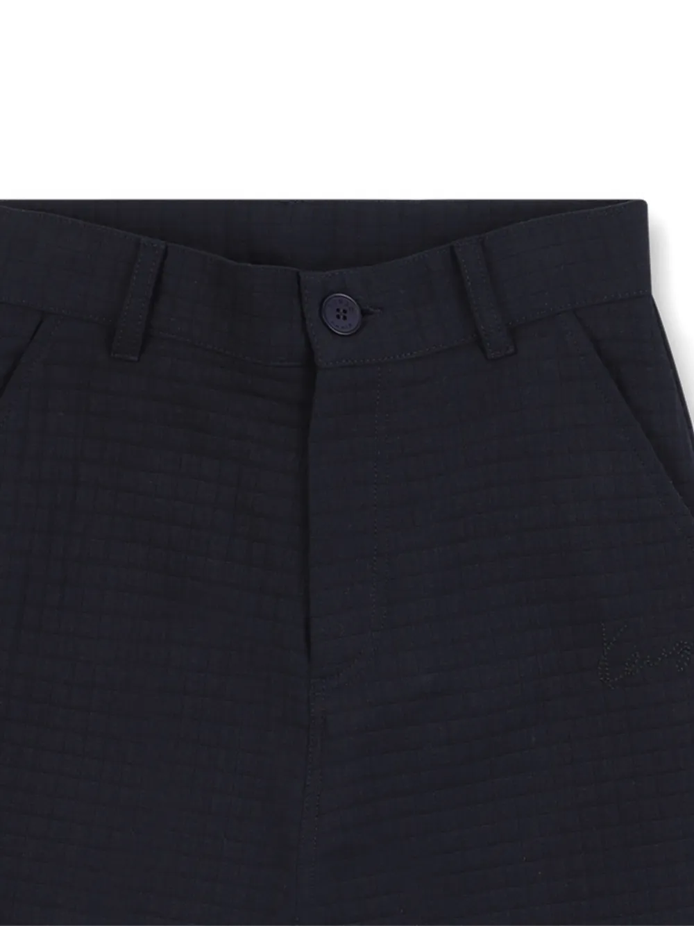 Kenzo Kids Seersucker high-waist broek Blauw
