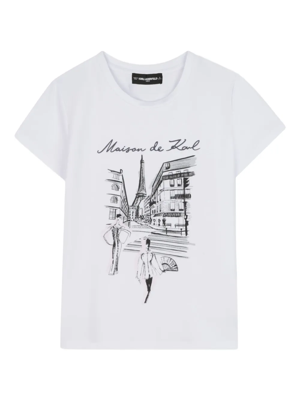 Karl Lagerfeld Kids Maison de Karl T-shirt met grafische print Wit