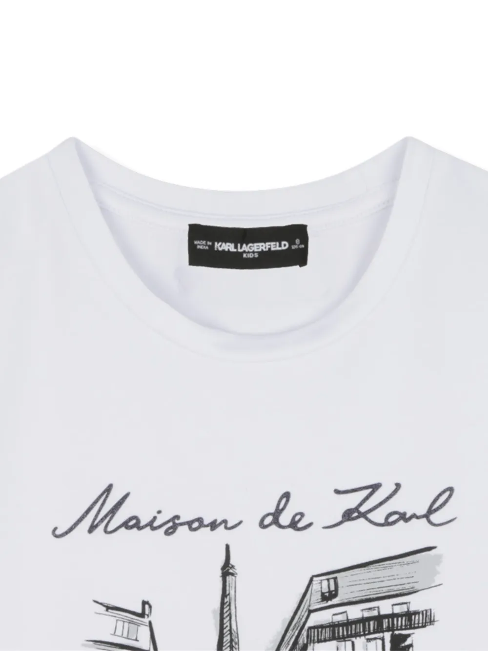 Karl Lagerfeld Kids Maison de Karl T-shirt met grafische print Wit