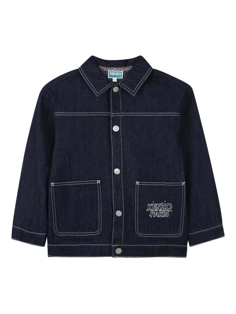 Kenzo Kids Spijkerjack met borduurwerk Blauw