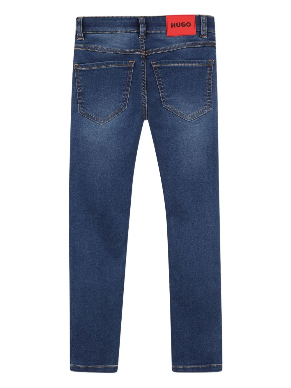 HUGO KIDS Jeans met logopatch Blauw