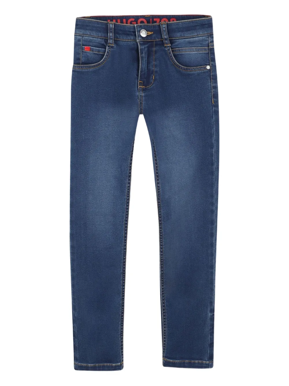 HUGO KIDS Jeans met logopatch Blauw