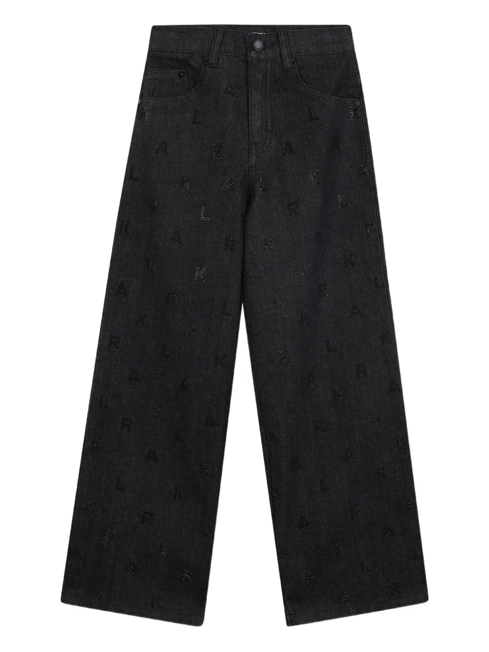 Karl Lagerfeld Kids Jeans met logoprint Zwart