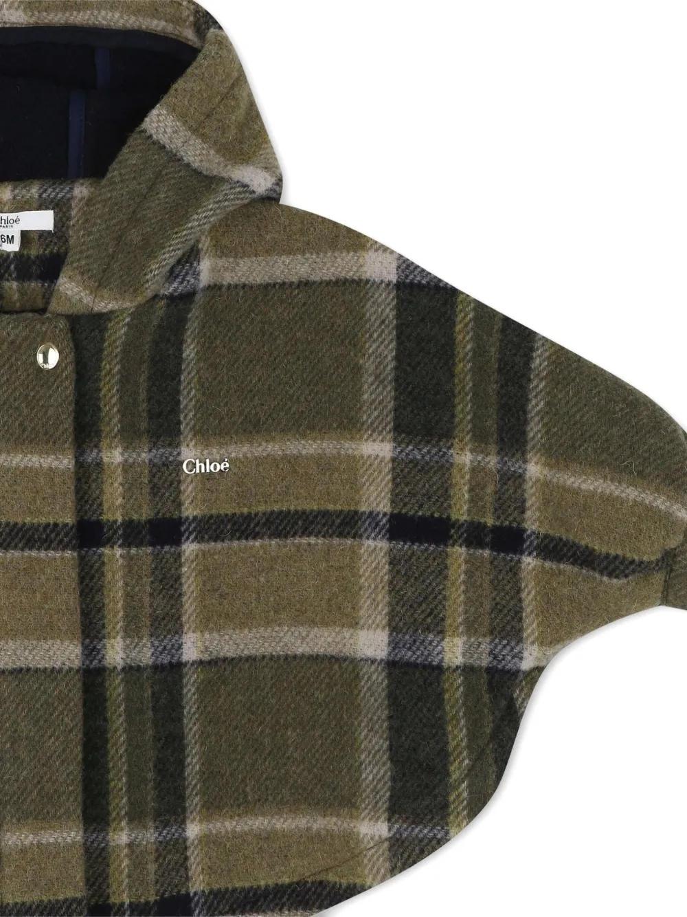 Chloé Kids Geruite jas Groen