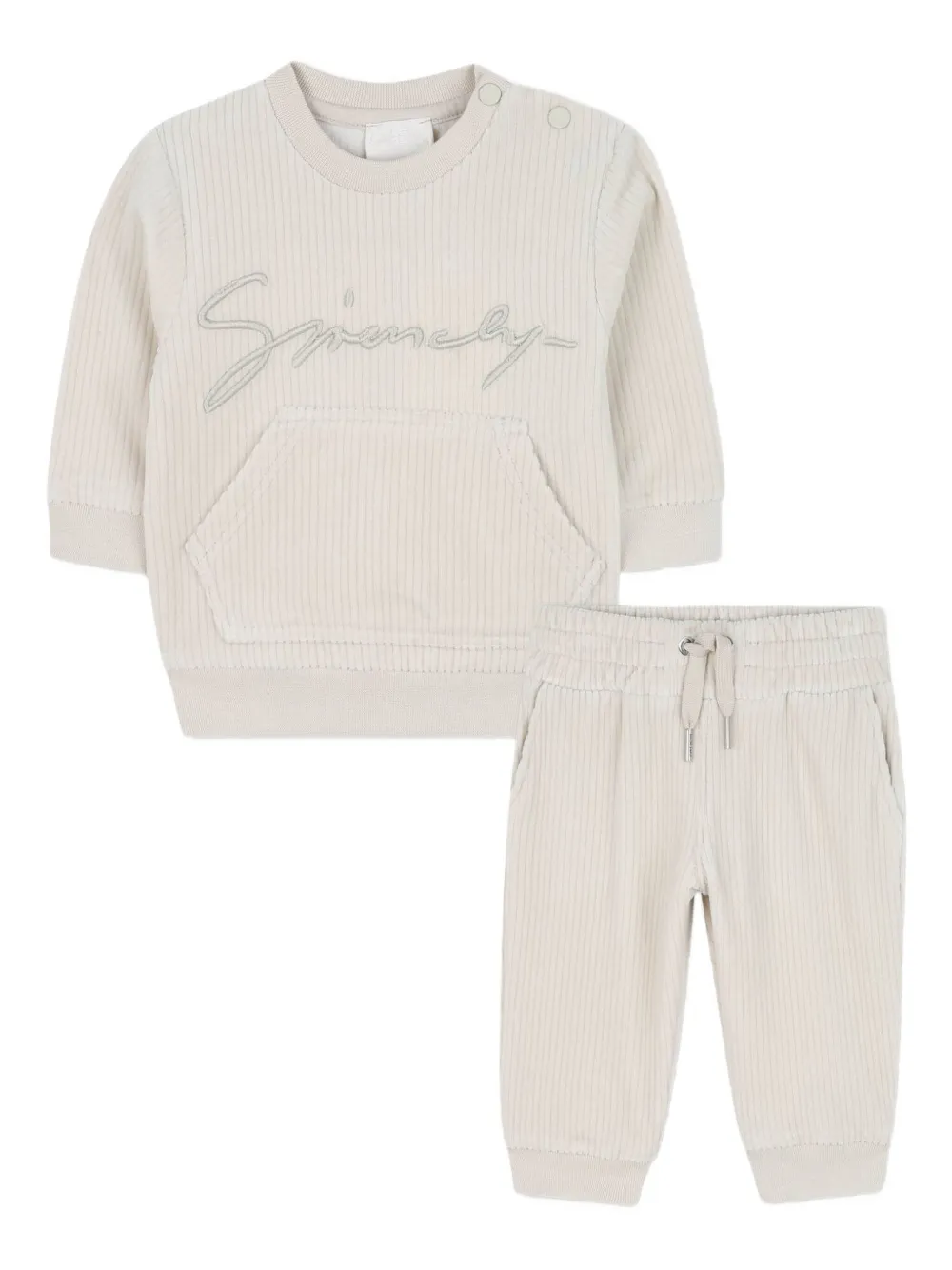 Givenchy Kids Geribbeld trainingspak Beige