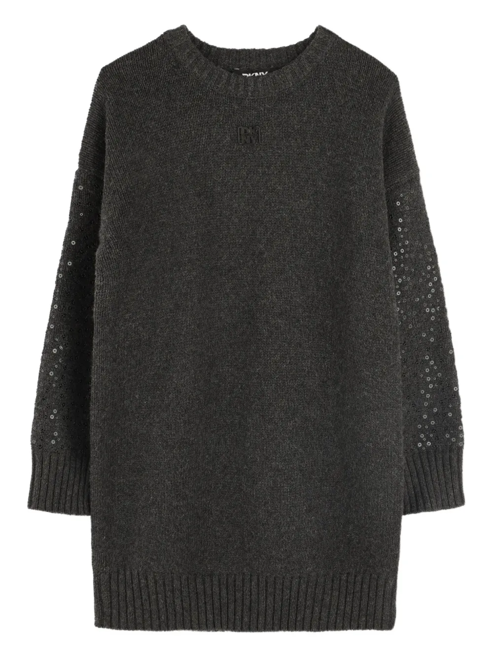 Dkny Kids Gebreide jurk verfraaid met pailletten Grijs
