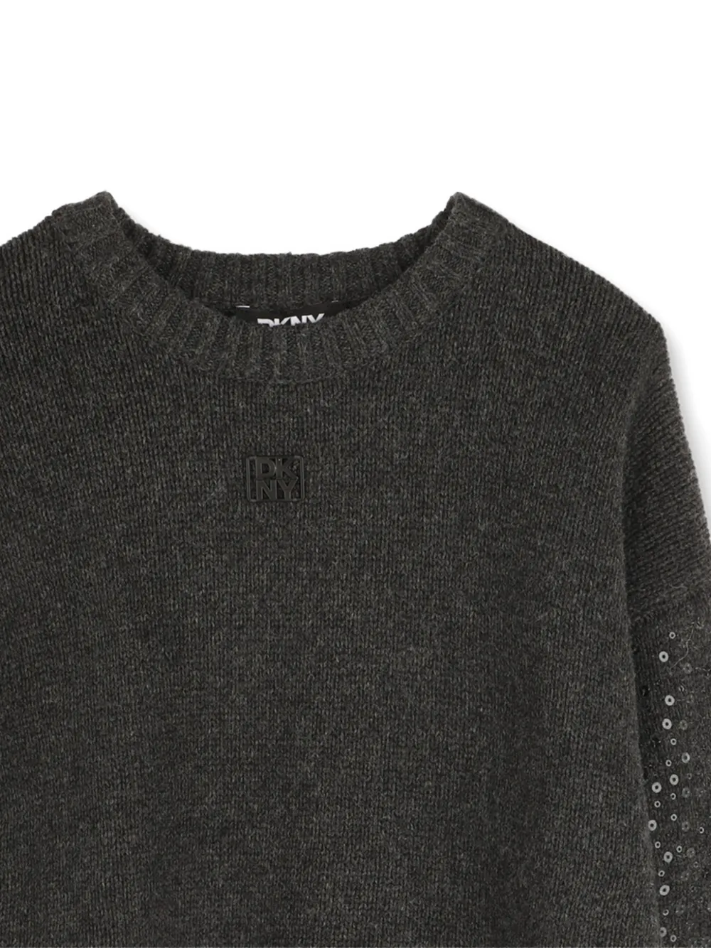 Dkny Kids Gebreide jurk verfraaid met pailletten Grijs