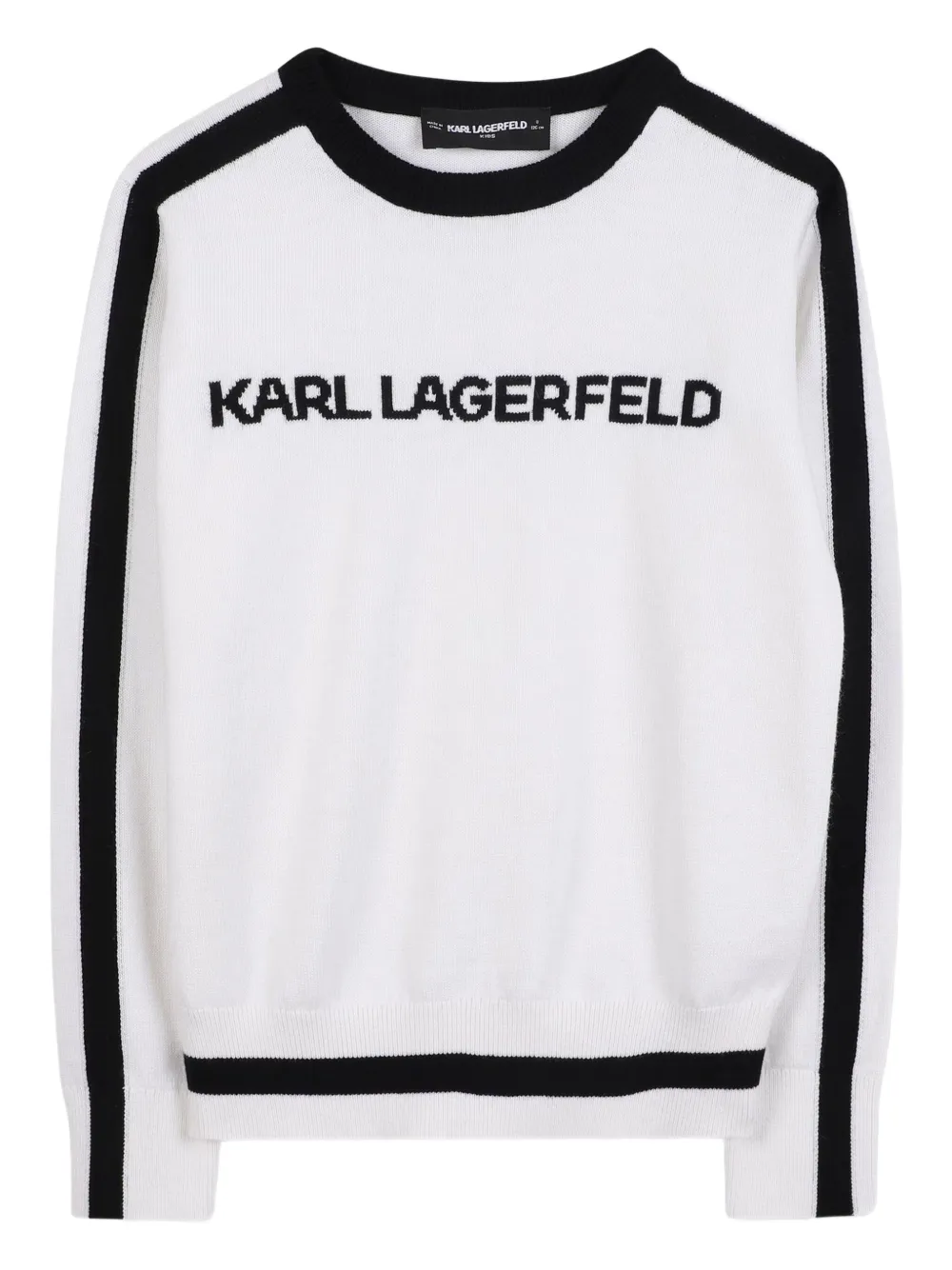Karl Lagerfeld Kids logo-intarsia sweater | White | Image 1